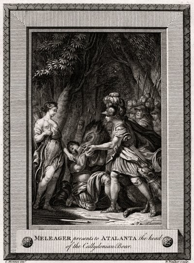 मेलेगर, अतालता को 1774 में कॉलडोनियन बोअर के प्रमुख के रूप में प्रस्तुत करता है द्वारा डब्ल्यू। वाकर