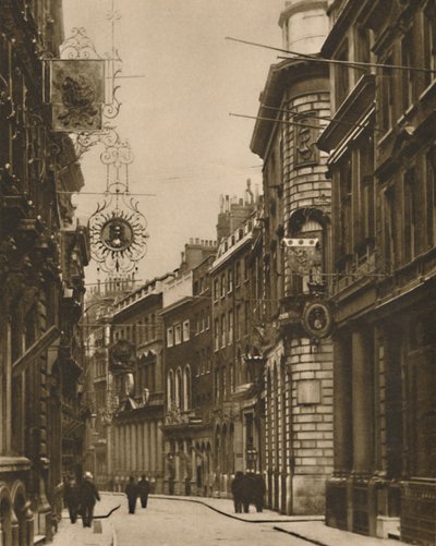 ओल्ड साइन्स लोम्बर्ड स्ट्रीट पर वापस आ गए हैं, c1935। द्वारा डब्ल्यू। व्हिफ़िन