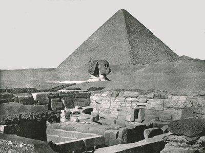 ग्रेट पिरामिड, स्फिंक्स और चैफेआ का मंदिर, गीज़, मिस्र, 1895। द्वारा डब्ल्यू एंड एस लिमिटेड