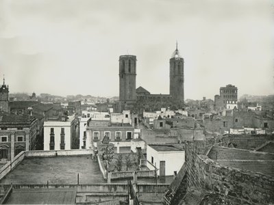 कैथेड्रल, बार्सिलोना, स्पेन के साथ पुराने शहर का हिस्सा, 1895. नहीं द्वारा डब्ल्यू एंड एस लिमिटेड