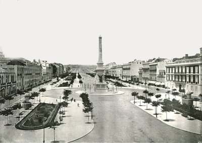 रेस्टौरैडोर्स स्क्वायर, लिस्बन, पुर्तगाल, 1895। द्वारा डब्ल्यू एंड एस लिमिटेड