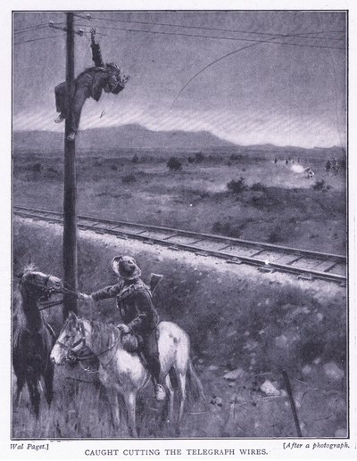 तारों को काटते हुए, प्रिटोरिया के बाद का चित्रण: द गुरिल्ला वॉर, 1902 द्वारा व्हेल पगेट