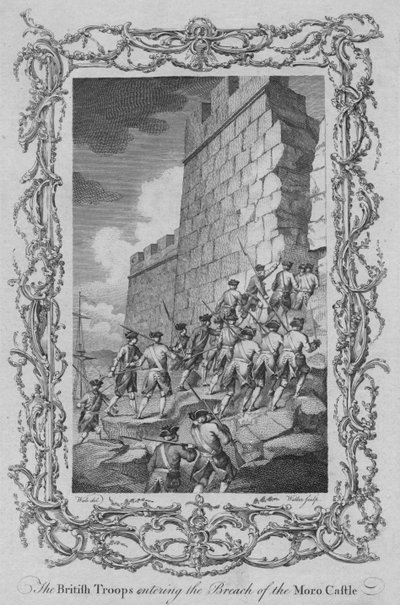 ब्रिटिश सैनिकों ने मोरो कैसल के ब्रीच में प्रवेश किया, c1770s। द्वारा वॉकर