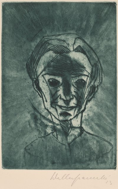 स्माइलिंग हेड, सेल्फ-पोर्ट्रेट स्माइलिंग हेड, सेल्फ-पोर्ट्रेट, 1923। द्वारा वाल्टर ग्रैमैट