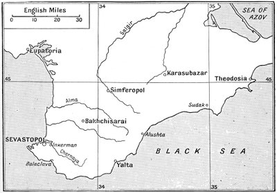 उस क्षेत्र का मानचित्र जहाँ 1850 में c1920 में क्रीमिया युद्ध लड़ा गया था द्वारा वाल्टर हचिंसन