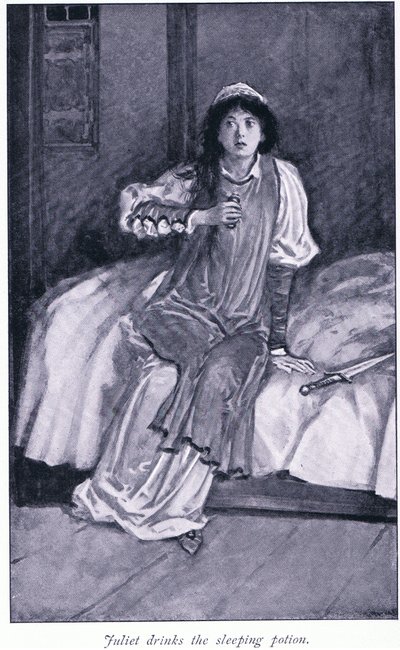 जूलियट स्लीपिंग पोशन पीता है, 1900s द्वारा वाल्टर पेजेट