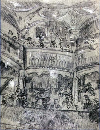 ला गैइट मोंटपर्नासे, c.1907 (कागज पर चाक) द्वारा वाल्टर रिचर्ड सिकर्ट