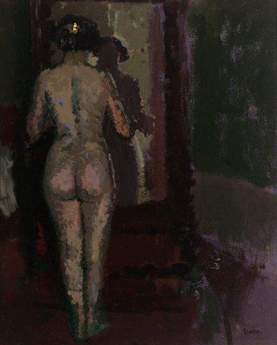 मिरर पर नग्न, सैली, c.1907-09 (कैनवास पर तेल) द्वारा Walter Richard Sickert