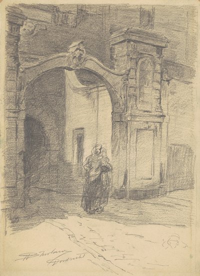 डॉर्ड्रेक्ट, c.1870-77 (ग्रेव पेपर पर ग्रेफाइट) द्वारा वाल्टर शिरलाव