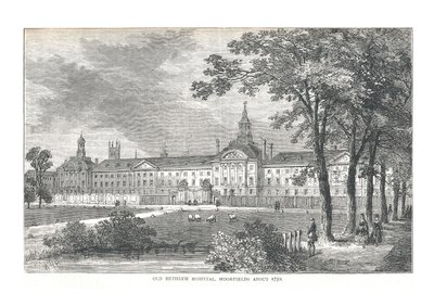 पुराना बेथलेम अस्पताल। Moorfields लगभग 1750, 1878 द्वारा वाल्टर थॉर्नबरी