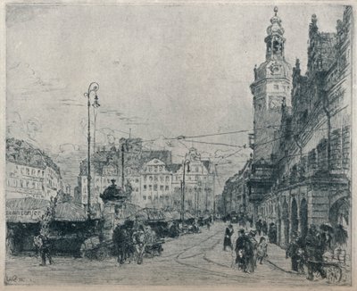 मार्केट प्लेस, लीपज़िग, c1913 द्वारा वाल्टर ज़ीजिंग