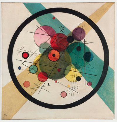 1923 में एक सर्कल में सर्किल। द्वारा Wassily Kandinsky