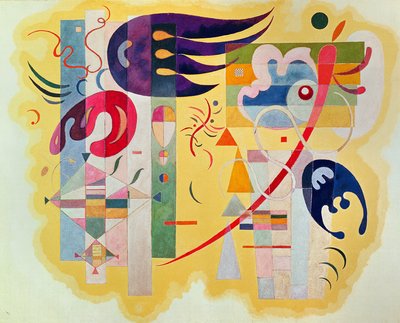 डोमिनेंट वायलेट, 1934 (कैनवास पर तेल और रेत) द्वारा Wassily Kandinsky