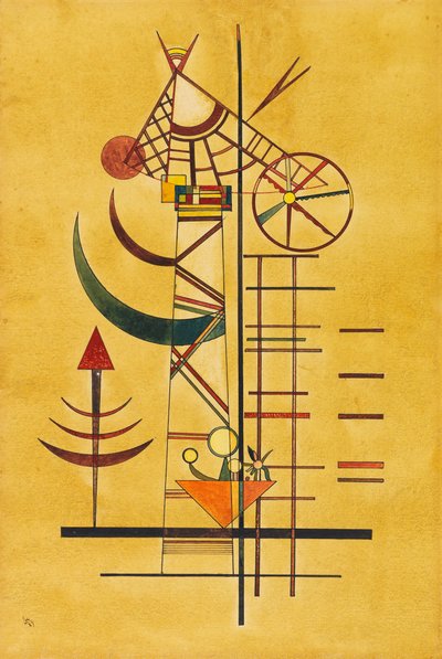 घुमावदार युक्तियाँ, 1927। द्वारा वासिली कैंडिंस्की