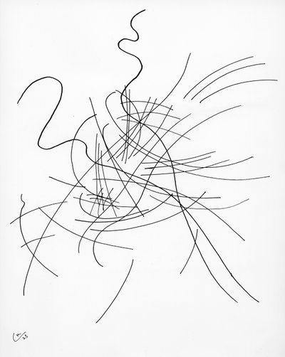 शीर्षकहीन, 1923 (कागज पर कलम और स्याही) (bw फोटो) द्वारा Wassily Kandinsky
