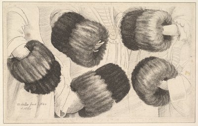 फाइव व्यूज़ में एक मफ, 1645-46। द्वारा Wenceslaus Hollar