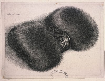 ब्रोकेड के बैंड के साथ एक बड़ा मफ़, 1647 द्वारा Wenceslaus Hollar
