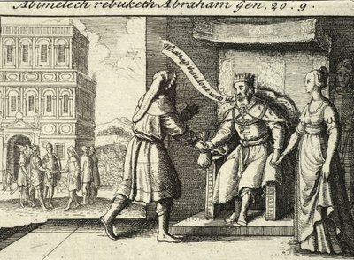 अबीमेलेक ने इब्राहीम को डांटा। राज्य 2 द्वारा Wenceslaus Hollar