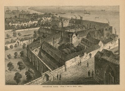 विनचेस्टर हाउस का हवाई दृश्य द्वारा Wenceslaus Hollar