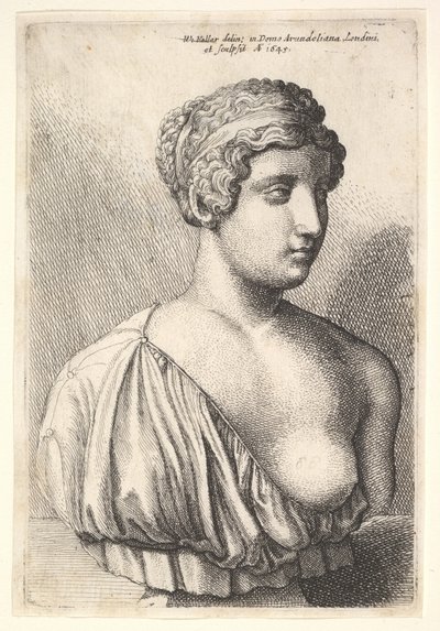 एक महिला की प्राचीन हलचल, 1645। द्वारा Wenceslaus Hollar