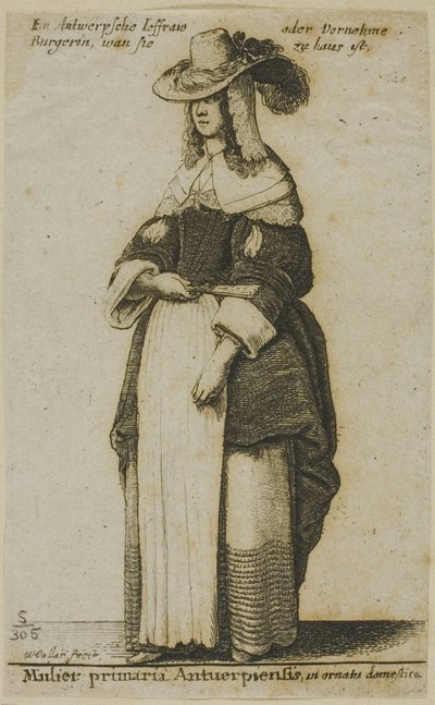 एंटवर्प महिला द्वारा Wenceslaus Hollar