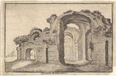 डायोक्लेटियन, रोम के स्नान, 17 वीं शताब्दी। द्वारा Wenceslaus Hollar