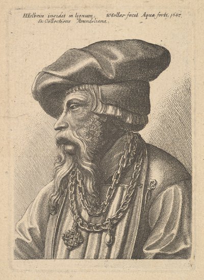 चेन हार के साथ दाढ़ी वाला आदमी, 1647। द्वारा Wenceslaus Hollar