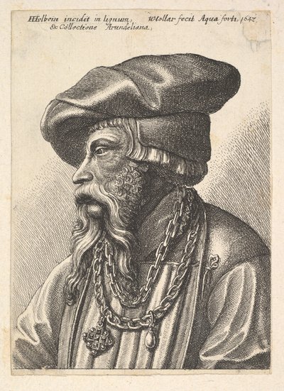 चेन हार के साथ दाढ़ी वाले, 1647। द्वारा Wenceslaus Hollar