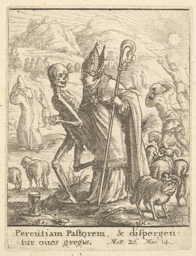 बिशप, डांस ऑफ़ डेथ, 1651 से। द्वारा Wenceslaus Hollar