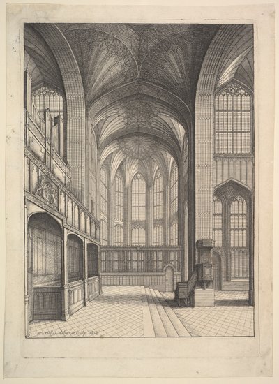 सेंट जॉर्जेस चैपल, विंडसर में चैपल। द्वारा Wenceslaus Hollar