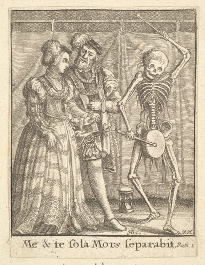 ब्राइडल जोड़ी, डांस ऑफ़ डेथ, 1651 से। द्वारा Wenceslaus Hollar