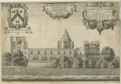 बर्टन-ऑन-ट्रेंट एबी: कॉपर-प्लेट उत्कीर्णन, 1661 द्वारा Wenceslaus Hollar
