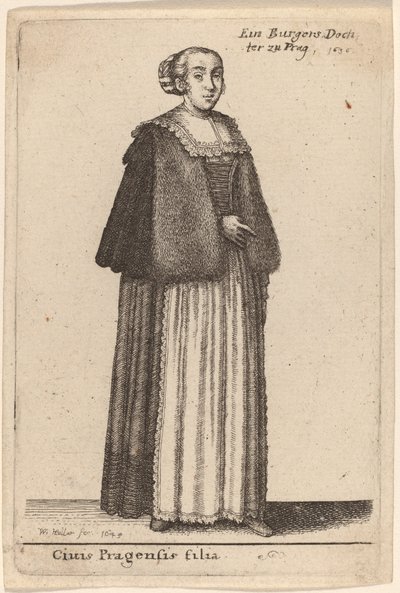 प्राग के एक नागरिक की बेटी द्वारा Wenceslaus Hollar