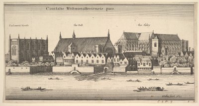 वेस्टमिंस्टर शहर का हिस्सा, नदी से वेस्टमिंस्टर, 1647 द्वारा Wenceslaus Hollar