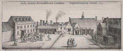 उत्तर से अरुंडेल हाउस का आंगन द्वारा Wenceslaus Hollar