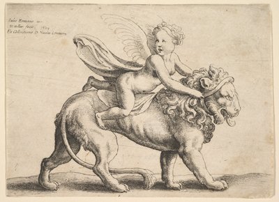 एक शेर पर कामदेव, 1652। द्वारा Wenceslaus Hollar