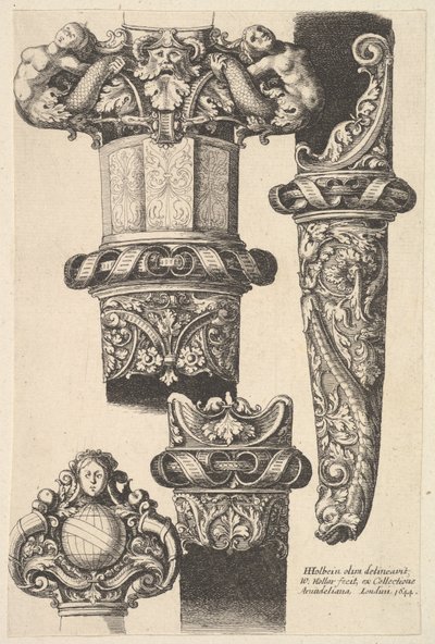 खंजर और म्यान, 1625-77। द्वारा Wenceslaus Hollar