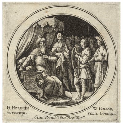 शाऊल के सामने दाऊद। राज्य 2 द्वारा Wenceslaus Hollar
