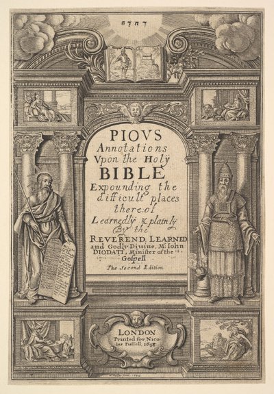 Diodati। पवित्र घोषणाएँ, 1648। द्वारा Wenceslaus Hollar