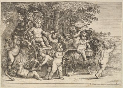 ग्यारह लड़के और तीन बकरियां, 1625-77। द्वारा Wenceslaus Hollar