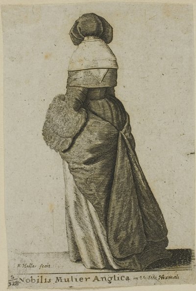 सर्दियों के कपड़ों में अंग्रेजी कुलीन महिला द्वारा Wenceslaus Hollar