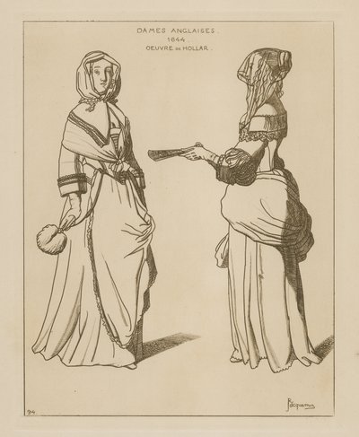 अंग्रेजी महिलाएं, 1644 द्वारा Wenceslaus Hollar