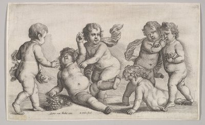 पांच लड़के और एक व्यंग्य, 1625-77। द्वारा Wenceslaus Hollar