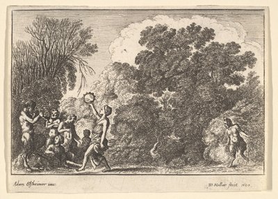 पाँच व्यंग्य और दो अप्सराएँ, 1650। द्वारा Wenceslaus Hollar