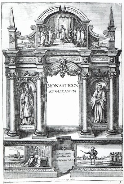 विलियम डगडेल द्वारा &39;मॉन्टेस्टन एंग्लिकन&39; का मोर्चा, c.1718-23 द्वारा Wenceslaus Hollar