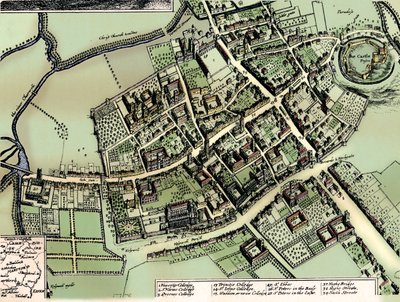 ऑक्सफोर्ड की होल्स योजना, c1643 द्वारा Wenceslaus Hollar