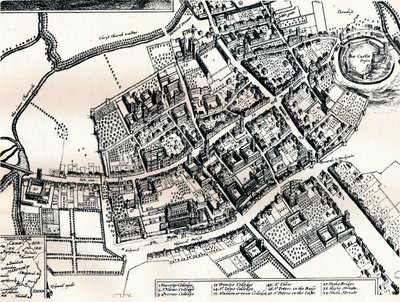 ऑक्सफोर्ड की होल्स योजना, c1643 द्वारा Wenceslaus Hollar