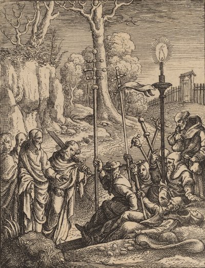 यीशु का अपने विरोधियों से सामना। द्वारा Wenceslaus Hollar