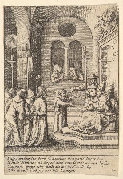 कैफा से पहले यीशु, 1625-77। द्वारा Wenceslaus Hollar