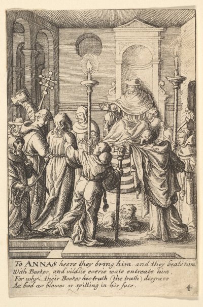 अन्नस से पहले यीशु, 1625-77। द्वारा Wenceslaus Hollar